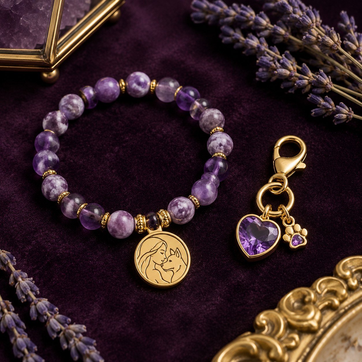 Calm Together — Amethyst Bonded Charm