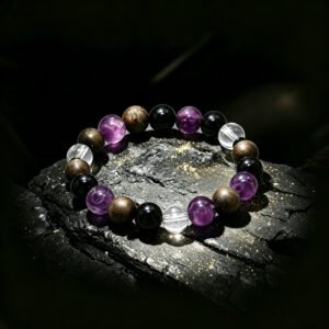 Grounded Serenity Bracelet — Ebony Wood, Amethyst & Deep Stress Relief