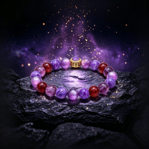Regal Mystical Balance Bracelet — Charoite, Garnet & Spiritual Alignment