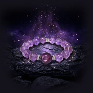 Violet Oracle Bracelet — Amethyst, Purple Cat's Eye & Spiritual Clarity, Intuitive Balance & Quiet Strength