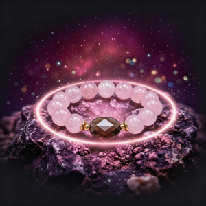 Rose Quartz Smoky Quartz Bracelet | Grounding Crystal Jewelry for Emotional Healing & Confidence