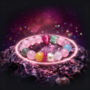 Multi-Gemstone Healing Bracelet for Women | Rose Quartz, Cat’s Eye & Moonstone Crystal Jewelry