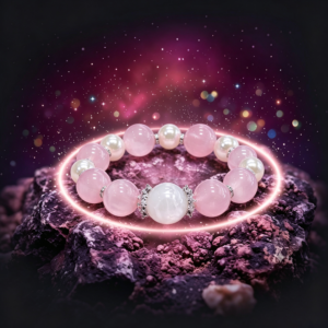 Radiant Rose Quartz Confidence Bracelet | Pearl & Sparkling Zircon Crystal Jewelry for Women