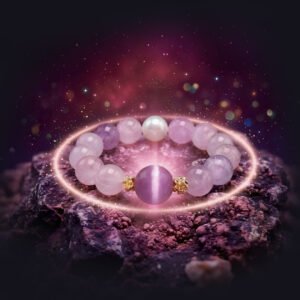 Pink Cat’s Eye Bracelet | Rose Quartz Pearl Crystal Jewelry for Self-Love & Emotional Balance