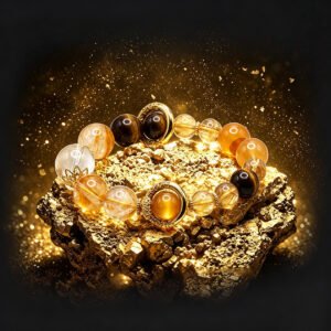 Golden Rutilated Quartz Wealth Bracelet — Grounded Abundance & Manifestation