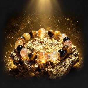 Tiger’s Eye & Black Agate Grounding Bracelet — Stability, Protection & Inner Strength