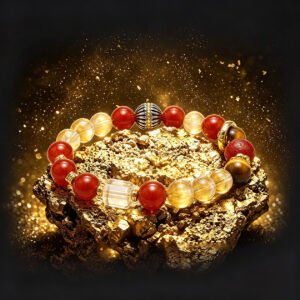 Red Agate & Citrine Protection Bracelet — Grounding, Abundance & Positive Energy